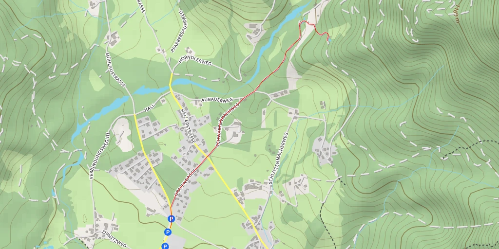 Map of the trail for Schwarzenbachweg - Schwarzenbachweg