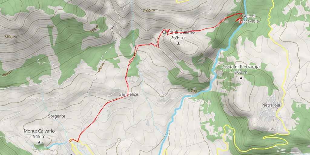 Map of the trail for Salto dell'Orso