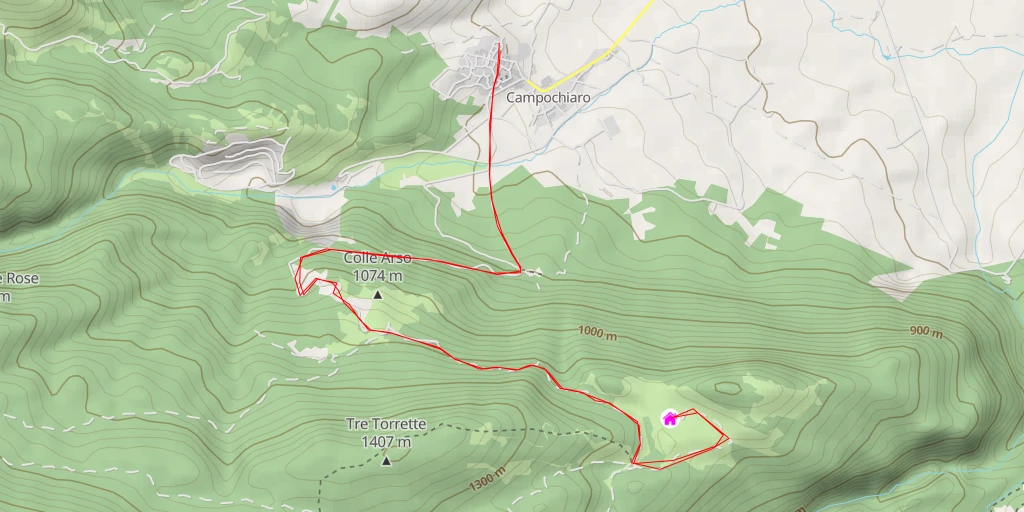 Map of the trail for Rifugio Forestale