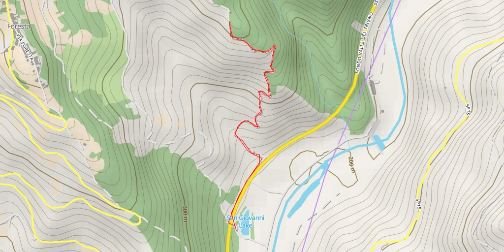 Carte de l'itinéraire :  Strada Comunale Serrine-Fiume - Strada Comunale Serrine-Fiume