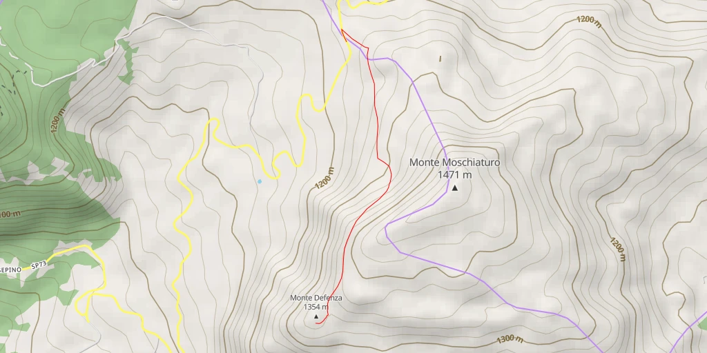 Map of the trail for Monte Defenza