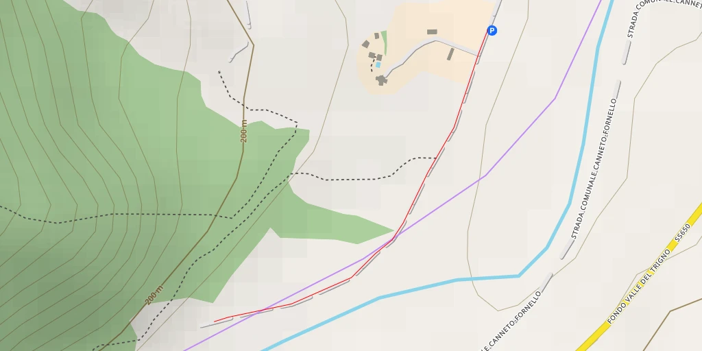 Map of the trail for Strada Comunale Canneto-Fornello - Strada Comunale Canneto-Fornello