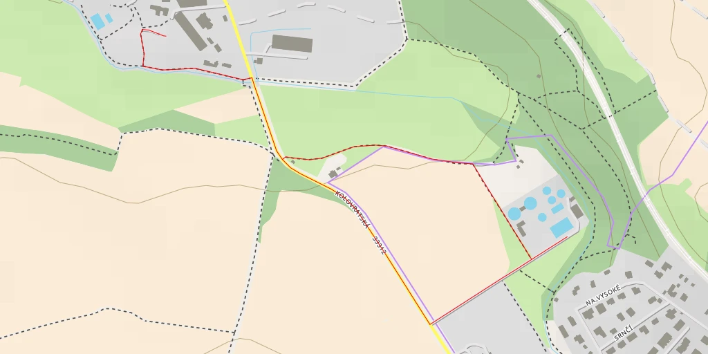 Map of the trail for ČOV - Na Vysoké