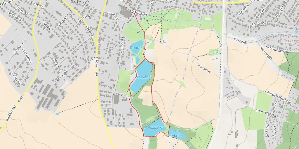 Map of the trail for Rozpakov