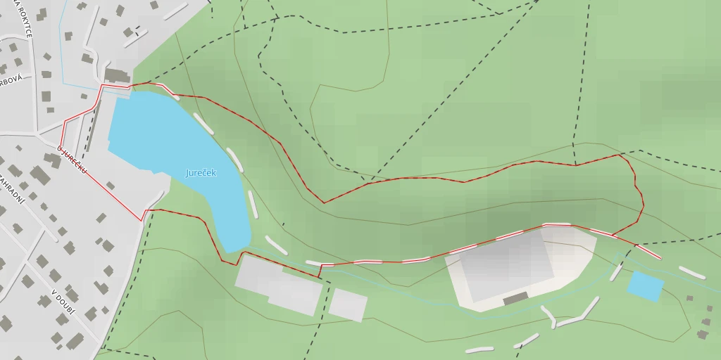 Map of the trail for Údolí Rokytky - V Žaludech