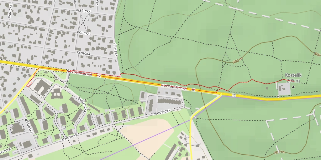 Map of the trail for Kostelík