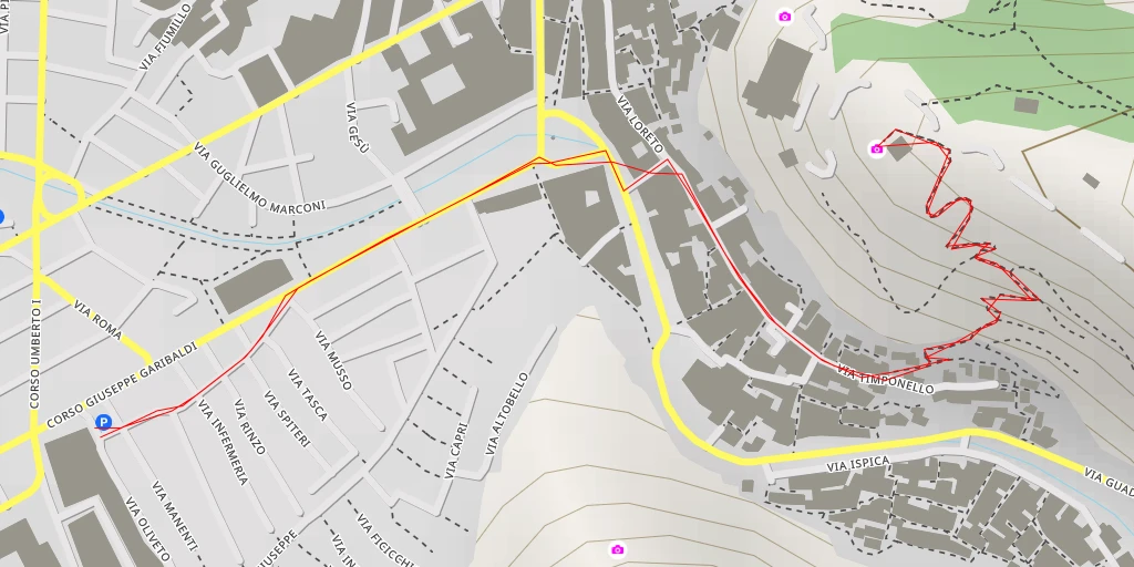 Map of the trail for AI - Castellaccio - Scicli