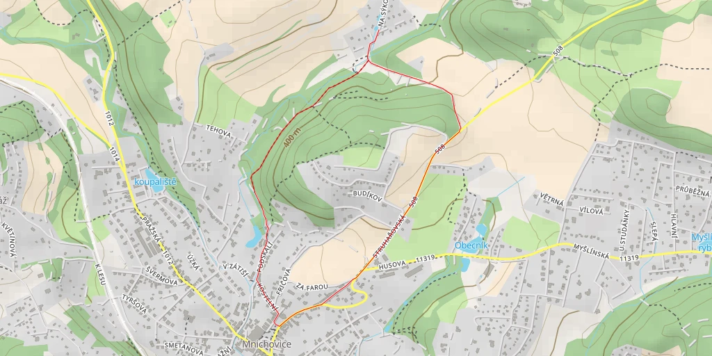 Map of the trail for Na sýkorce - Na sýkorce