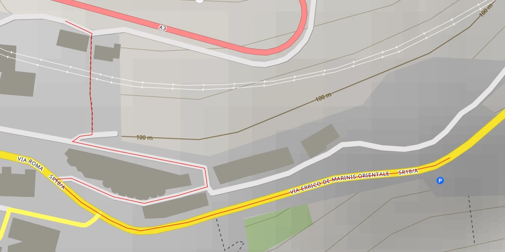 Map of the trail for AI - Autostrada A3 Napoli-Salerno - Vietri sul Mare