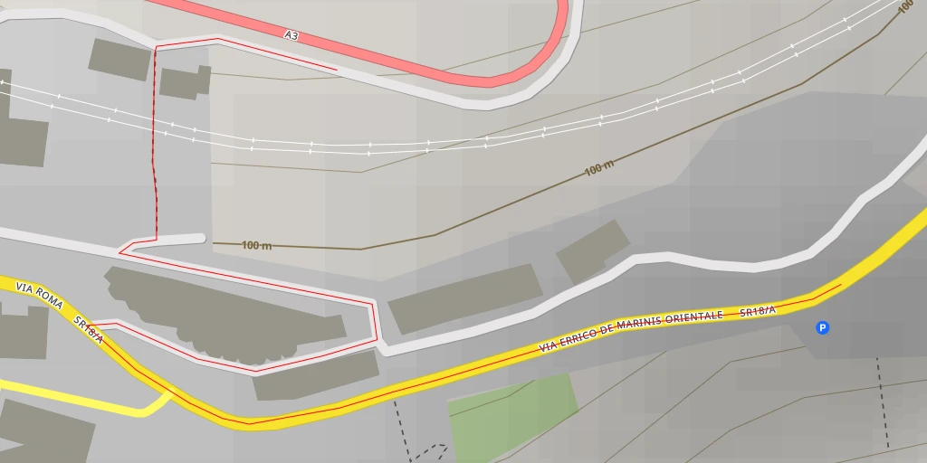 Map of the trail for AI - Autostrada A3 Napoli-Salerno - Vietri sul Mare