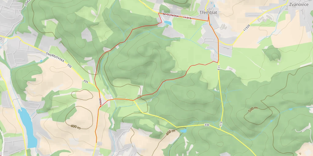 Map of the trail for Hlavní