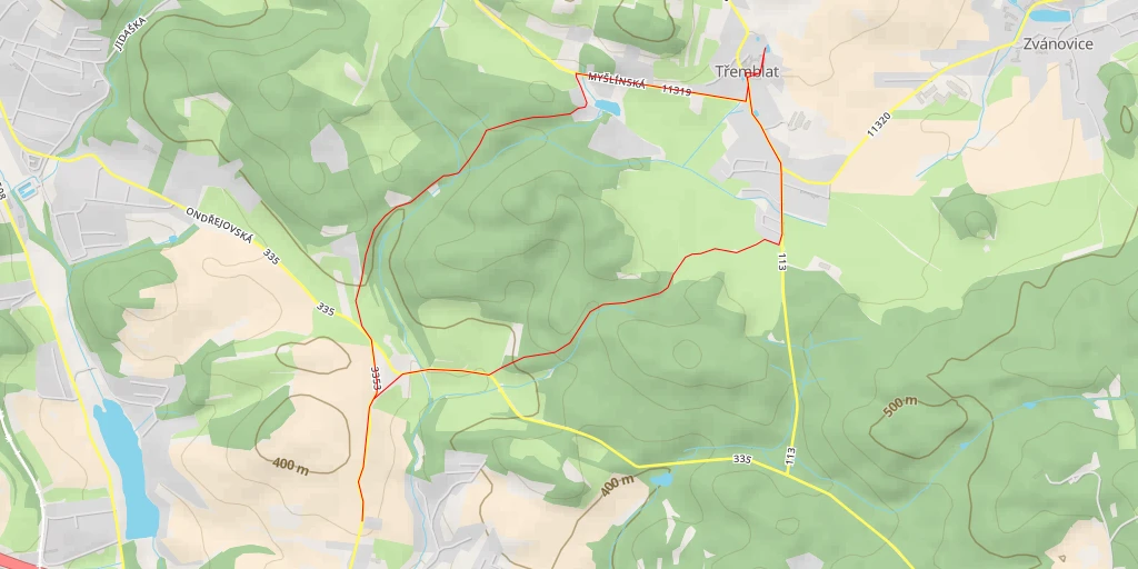 Map of the trail for K Botiči