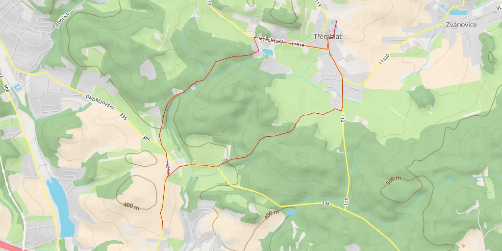 Map of the trail for Hlavní