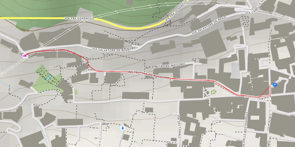 Map of the trail for AI - Via Porta San Nicola - Salerno