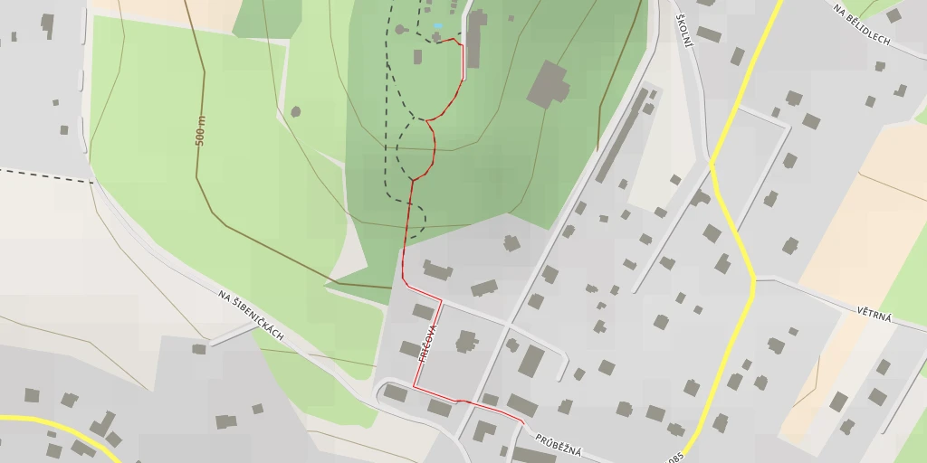 Map of the trail for Centrální kopule - Nušlova