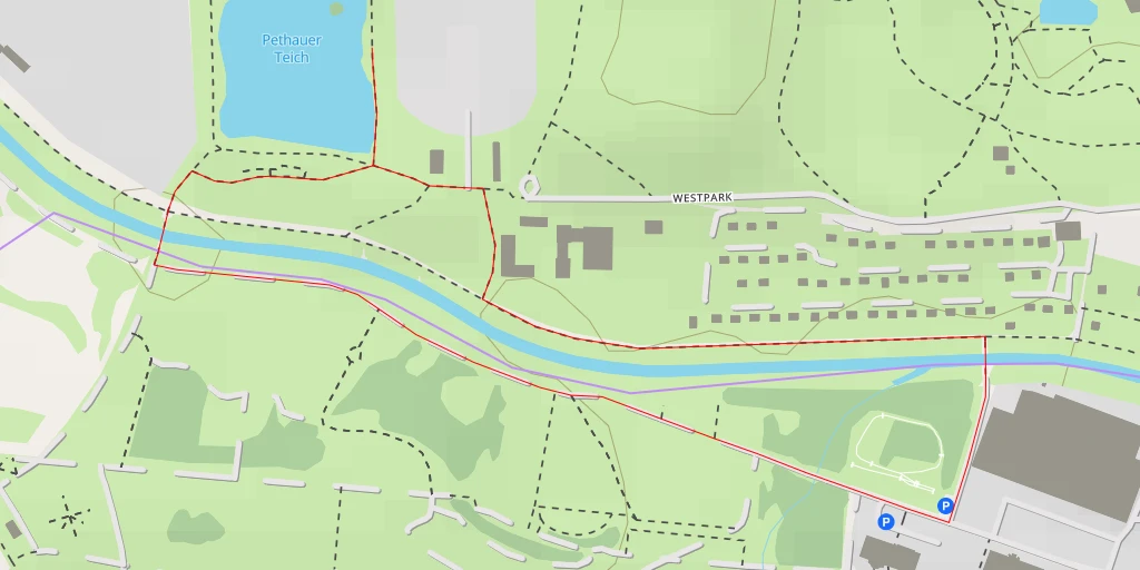 Map of the trail for Pethauer Teich