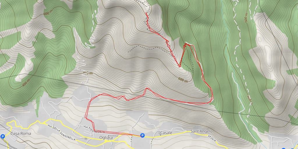 Map of the trail for AI - Madonna della Stella - Salerno