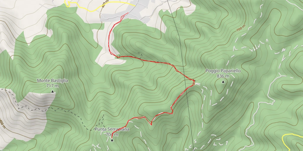 Map of the trail for Punta Serrapiana