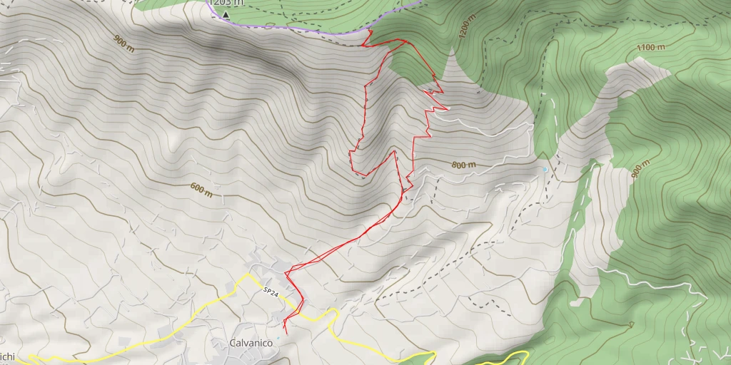 Map of the trail for AI - sentiero pizzo Capello - Montoro