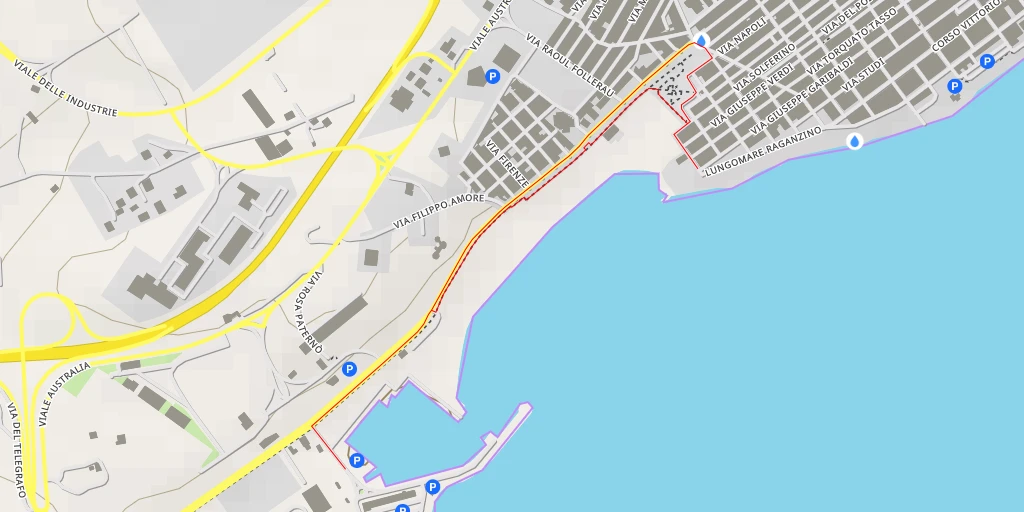 Map of the trail for Via dei Pozzallesi Emigrati