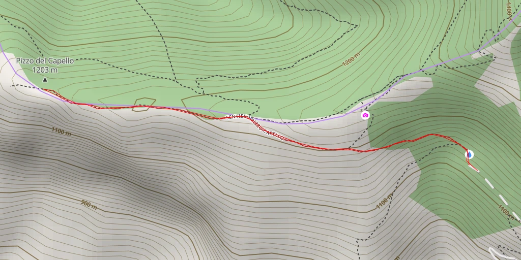 Map of the trail for Pizzo del Capello