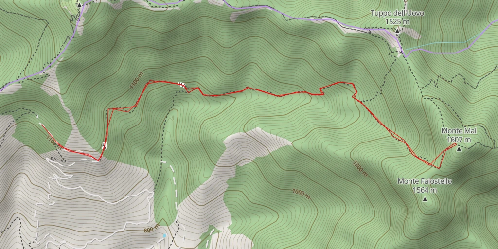 Map of the trail for Monte Mai