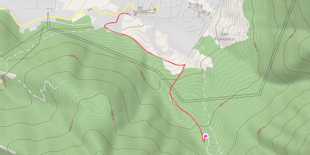 Map of the trail for AI - sentiero arco delle neviere - Solofra