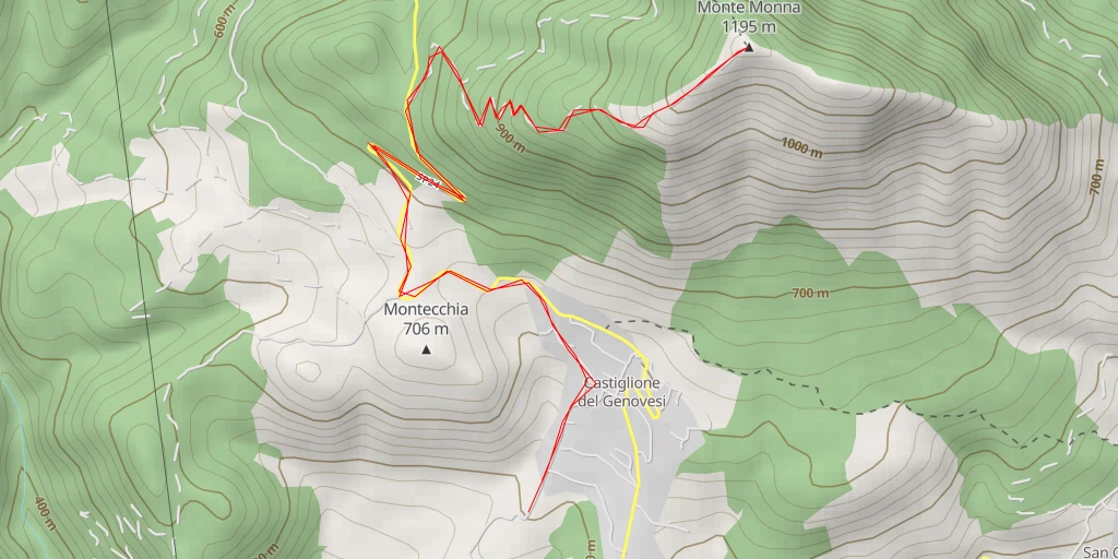 Map of the trail for Monte Monna