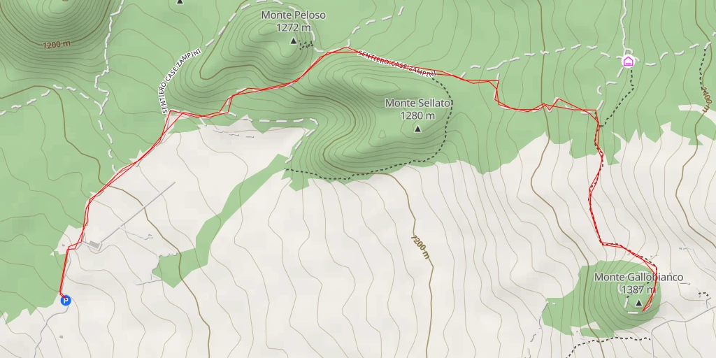 Map of the trail for Monte Gallobianco