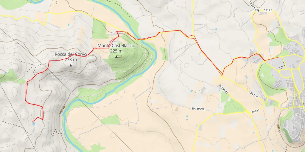 Carte de l'itinéraire :  Contrada Pietralunga