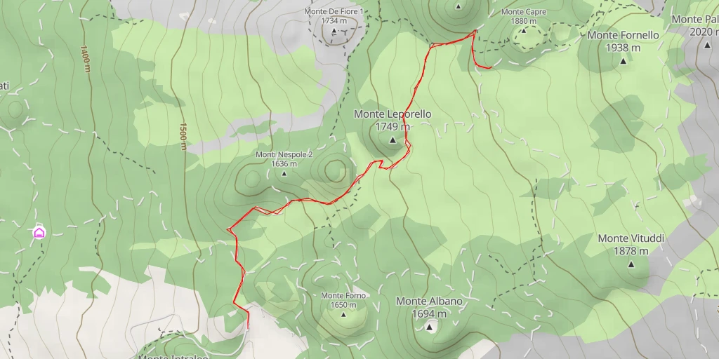 Carte de l'itinéraire :  Sentiero Monte Capre - Sentiero Monte Capre