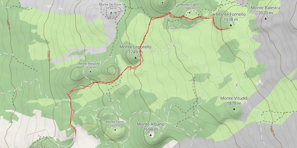 Map of the trail for Monte Fornello