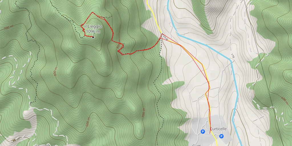 Map of the trail for il Lieggio