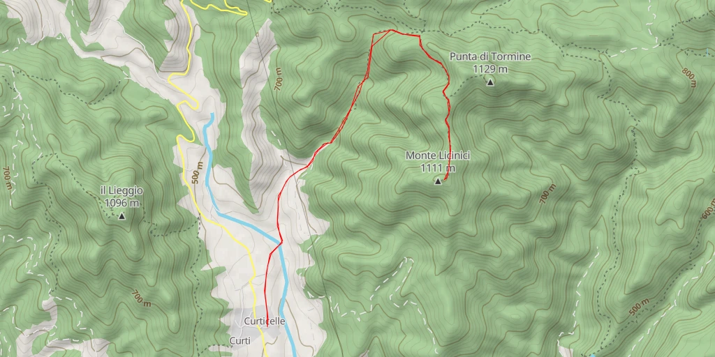 Map of the trail for Monte Licinici