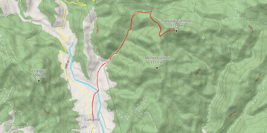 Map of the trail for Punta di Tormine