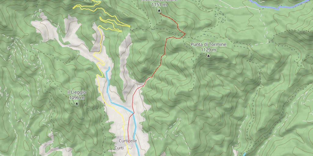 Map of the trail for Monte Pizzautolo