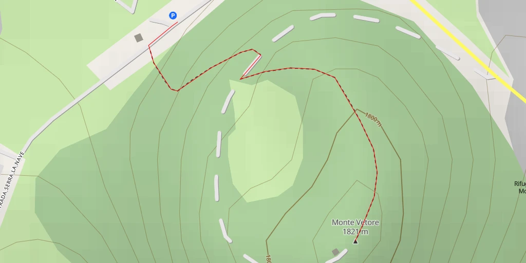 Map of the trail for Monte Vetore