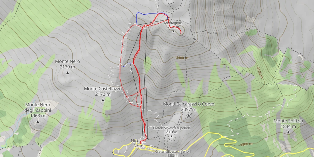 Map of the trail for Montagnola