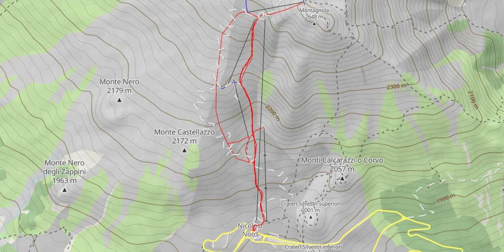 Carte de l'itinéraire :  Piccolo Rifugio - Nicolosi