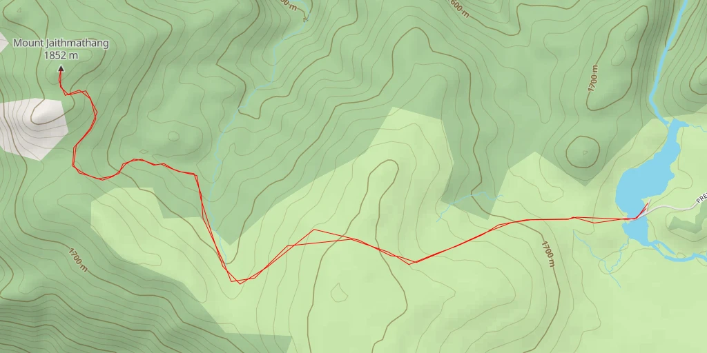 Map of the trail for Mount Jaithmathang