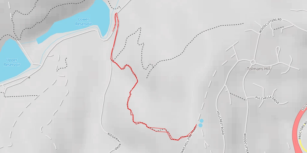 Map of the trail for Tolmans Hill Fire Trail - Tolmans Hill Fire Trail - Hobart