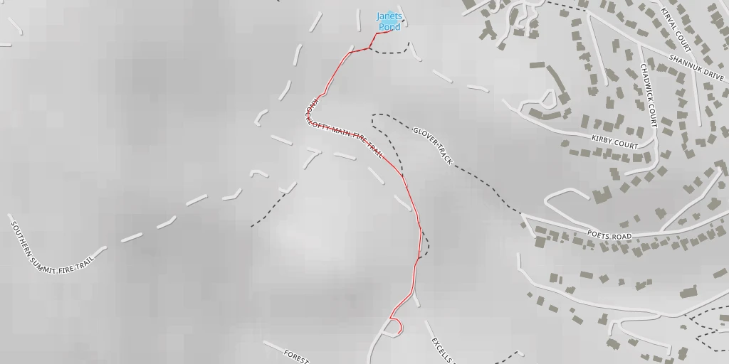 Map of the trail for Janets Pond