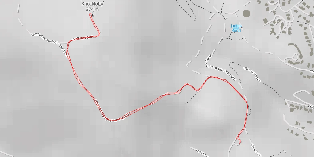 Map of the trail for Knocklofty