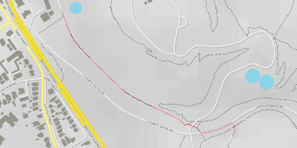 Map of the trail for Maxs Infinity Loop - Hobart