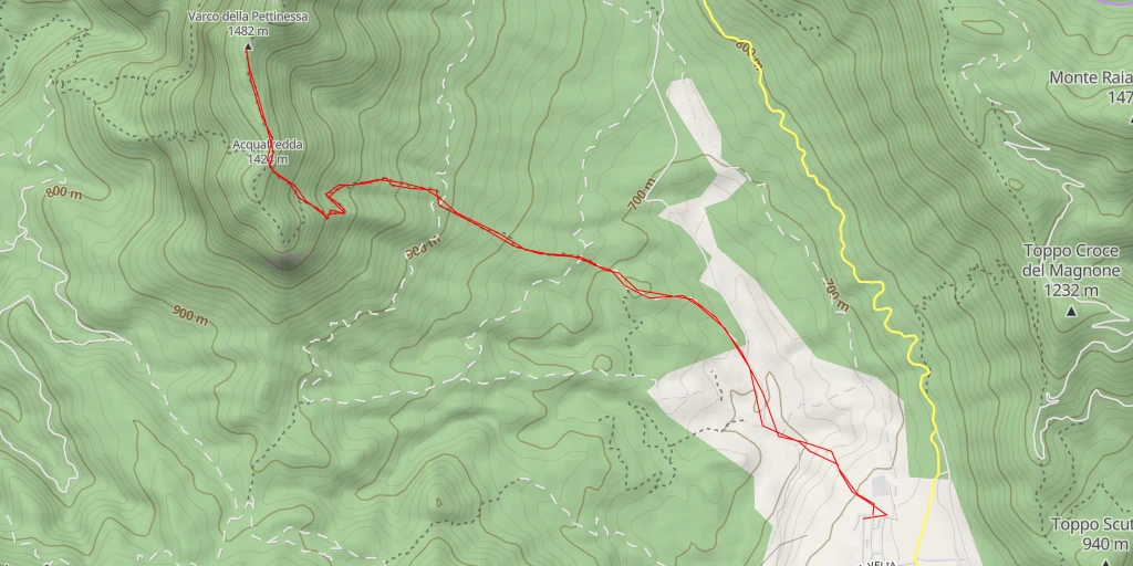 Map of the trail for Varco della Pettinessa