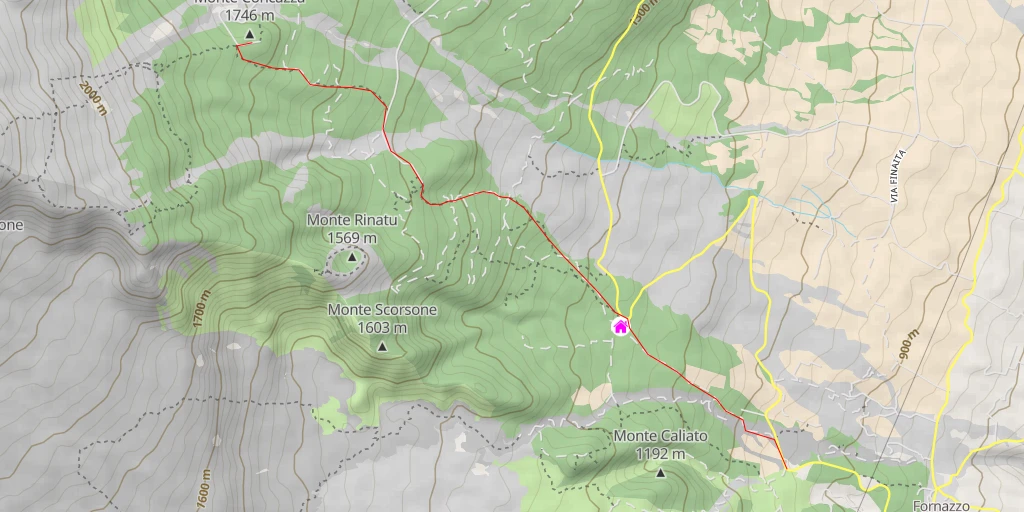 Map of the trail for Rifugio Citelli