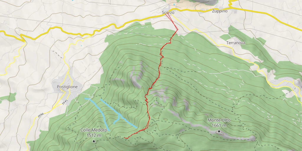 Map of the trail for Monte della Nuda