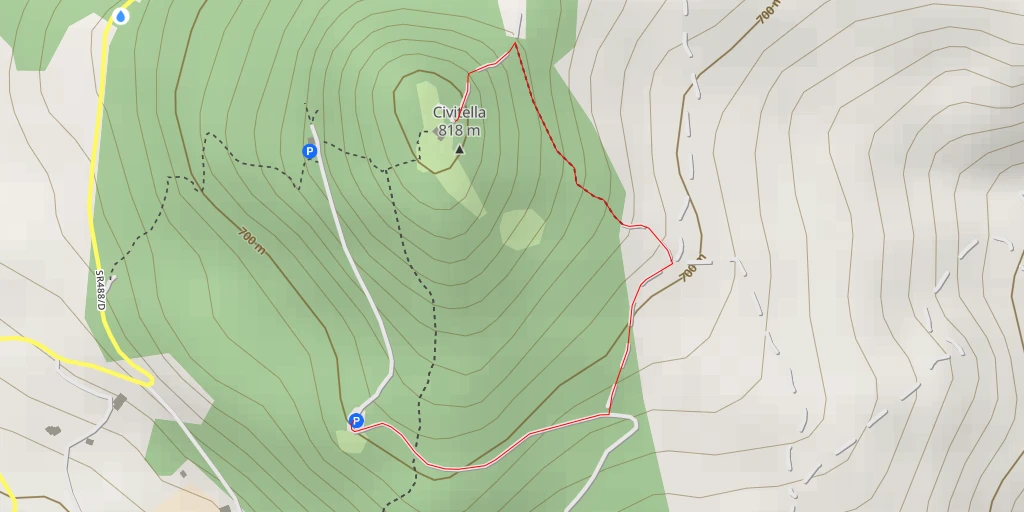 Map of the trail for Civitella