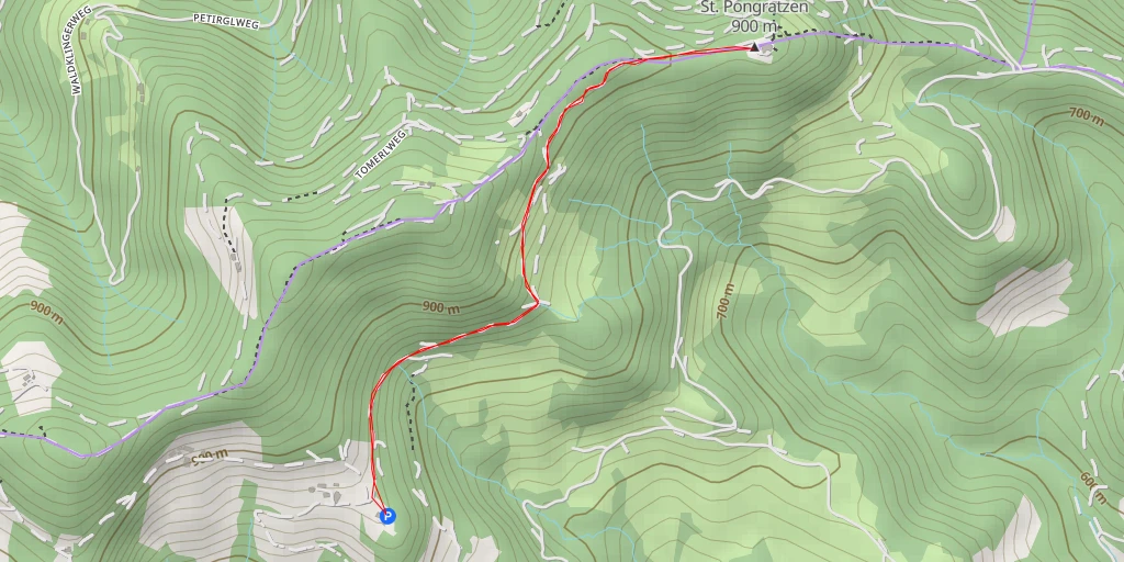 Map of the trail for St. Pongratzen