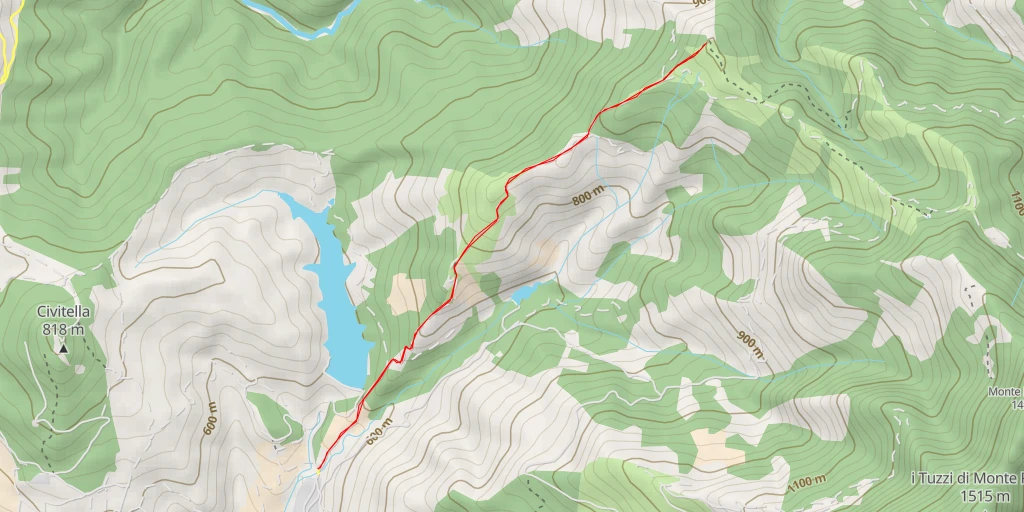 Map of the trail for AI - Monte Monaco